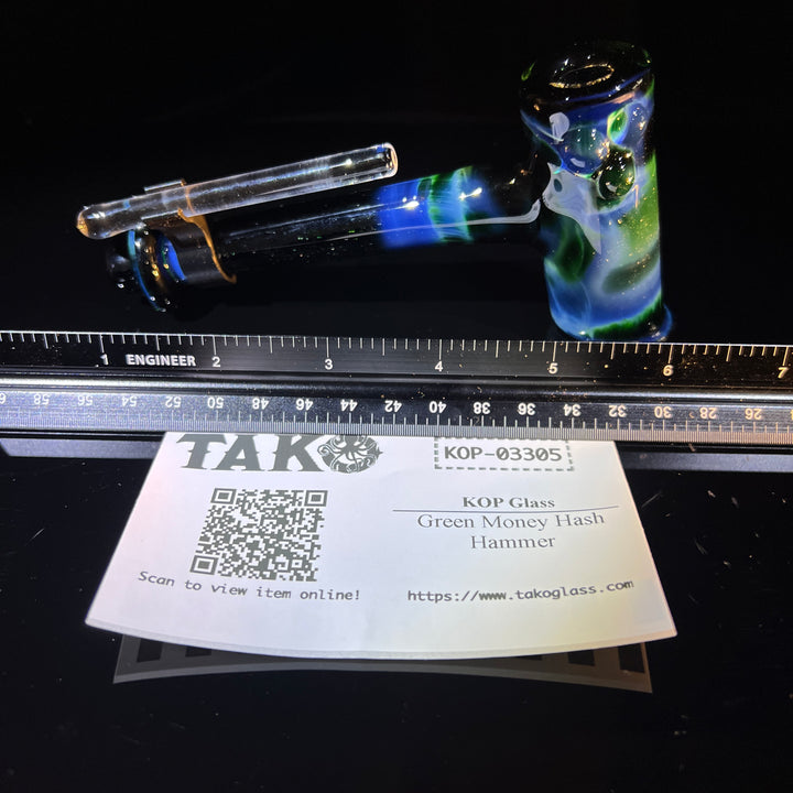 Green Money Hash Hammer Glass Pipe KOP Glass   