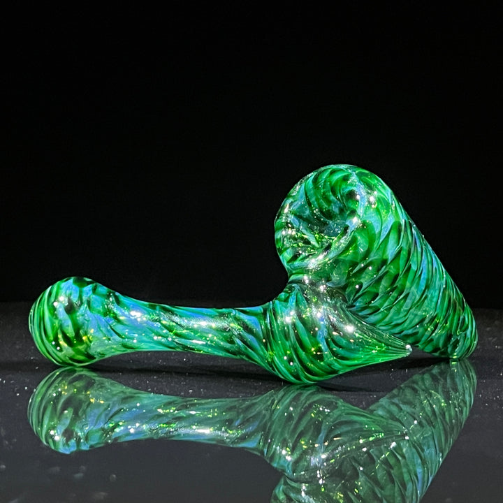 Experimental Green Sidecar Bubbler Glass Pipe Jedi Glassworks