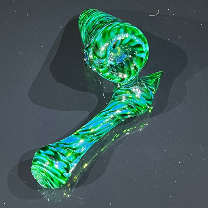 Experimental Green Sidecar Bubbler Glass Pipe Jedi Glassworks