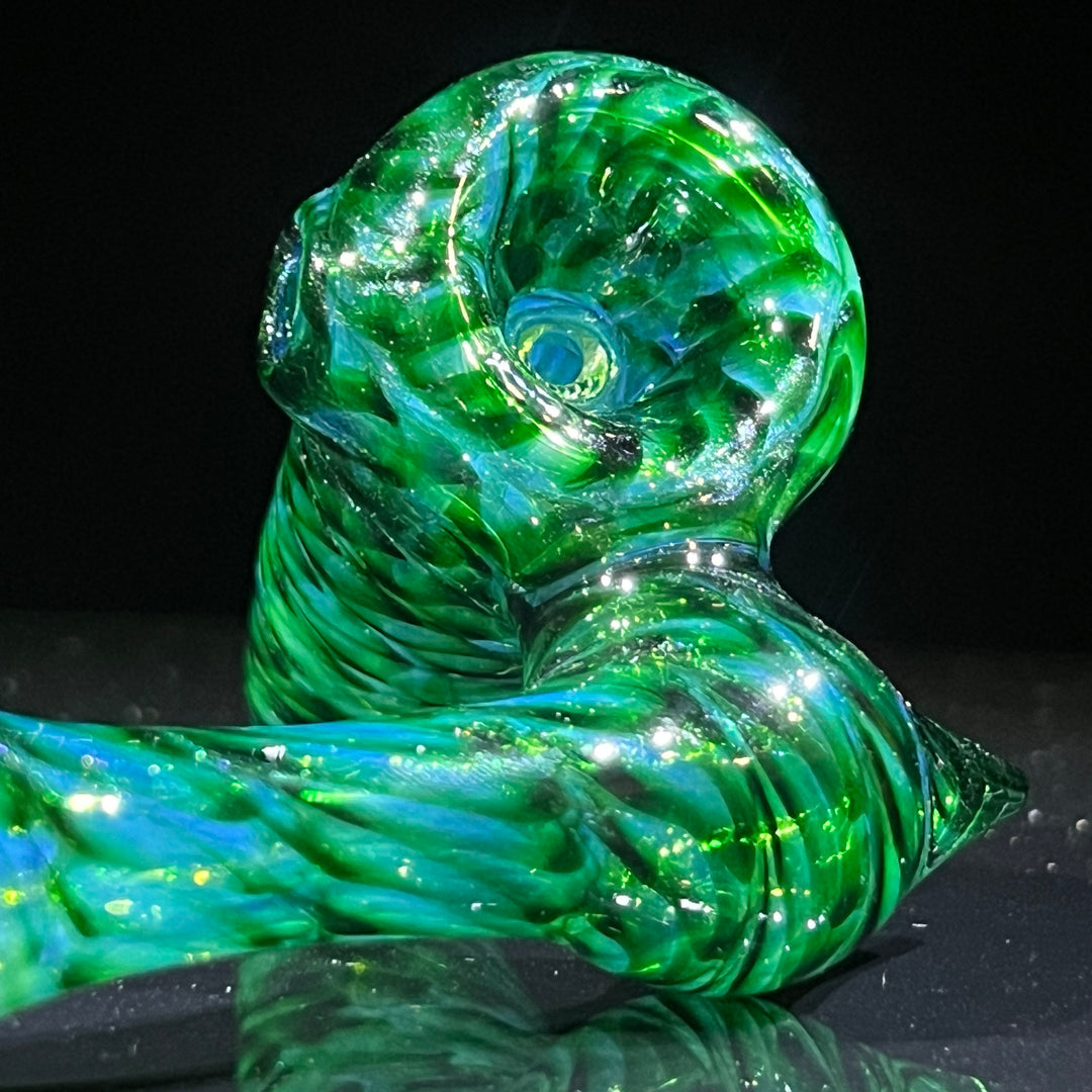 Experimental Green Sidecar Bubbler Glass Pipe Jedi Glassworks