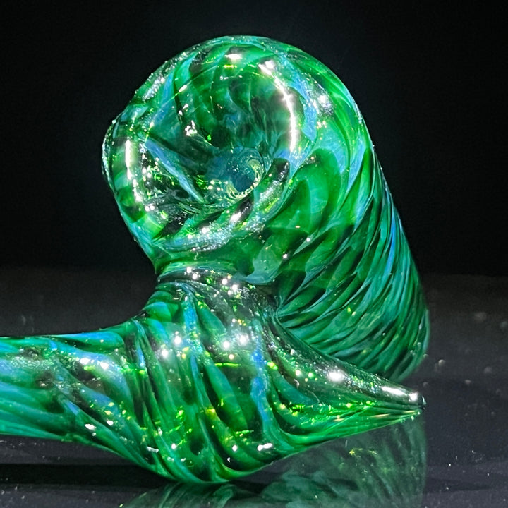 Experimental Green Sidecar Bubbler Glass Pipe Jedi Glassworks