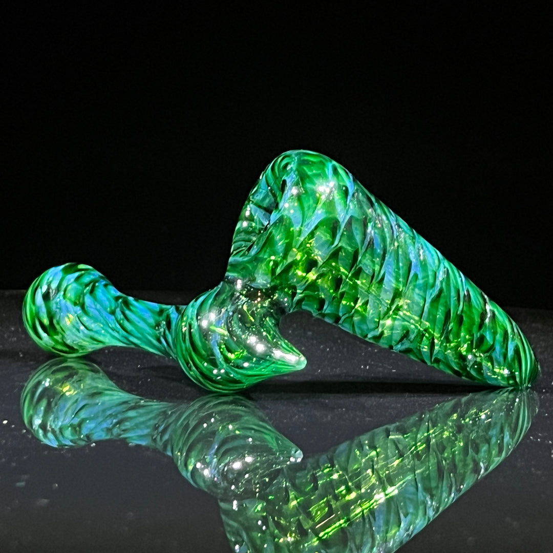 Experimental Green Sidecar Bubbler Glass Pipe Jedi Glassworks