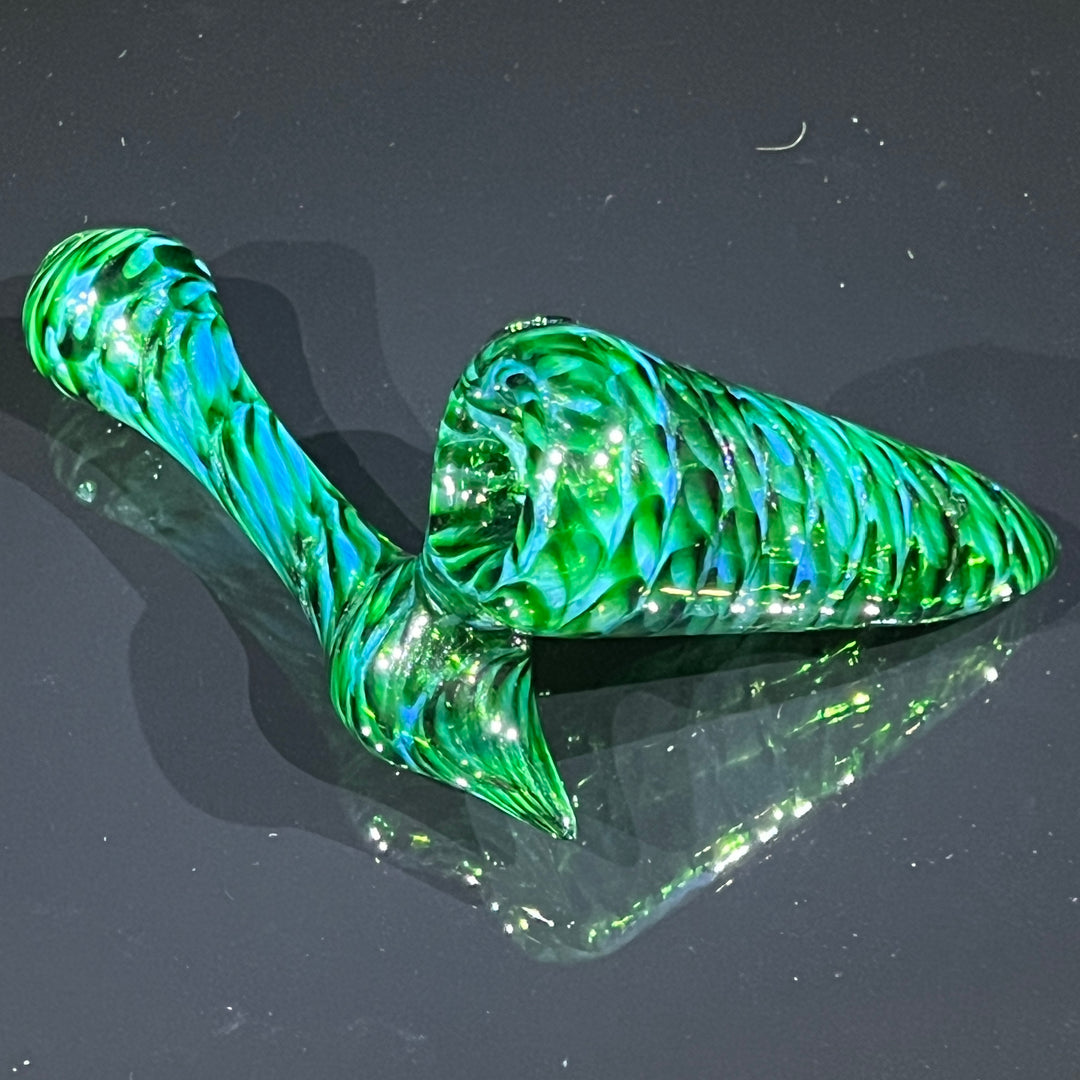 Experimental Green Sidecar Bubbler Glass Pipe Jedi Glassworks