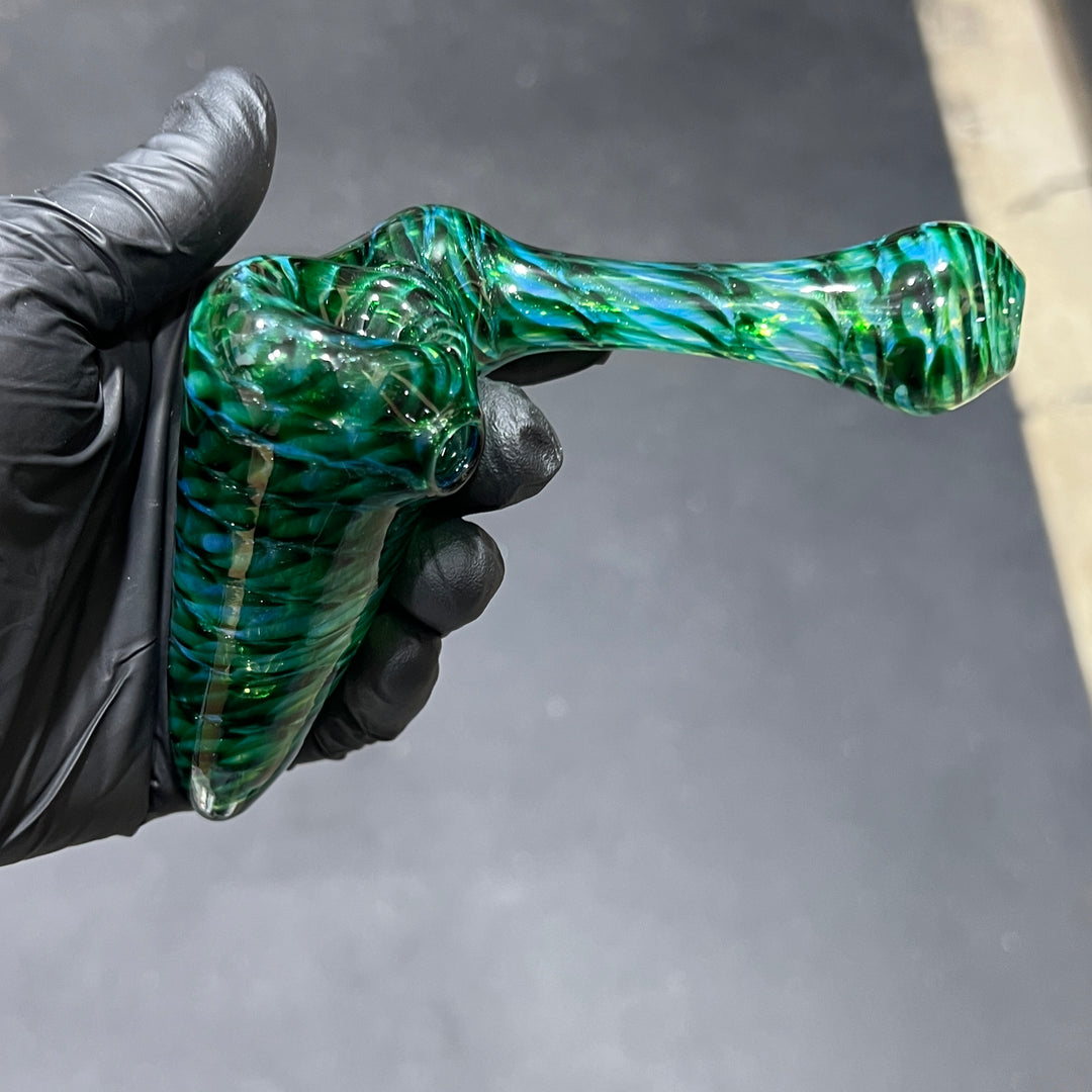 Experimental Green Sidecar Bubbler Glass Pipe Jedi Glassworks