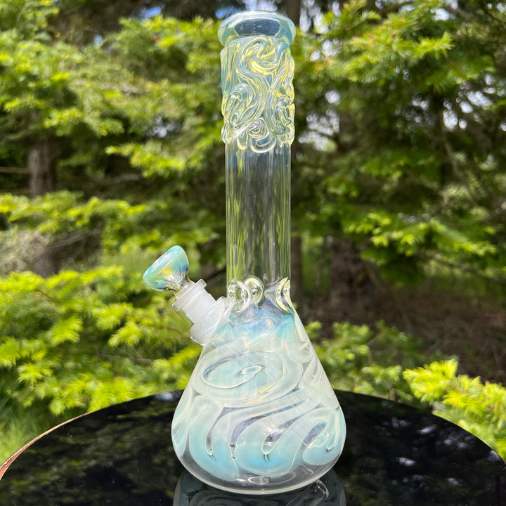 10" Fumed Twist Beaker Bong Glass Pipe Mary Jane's Glass   