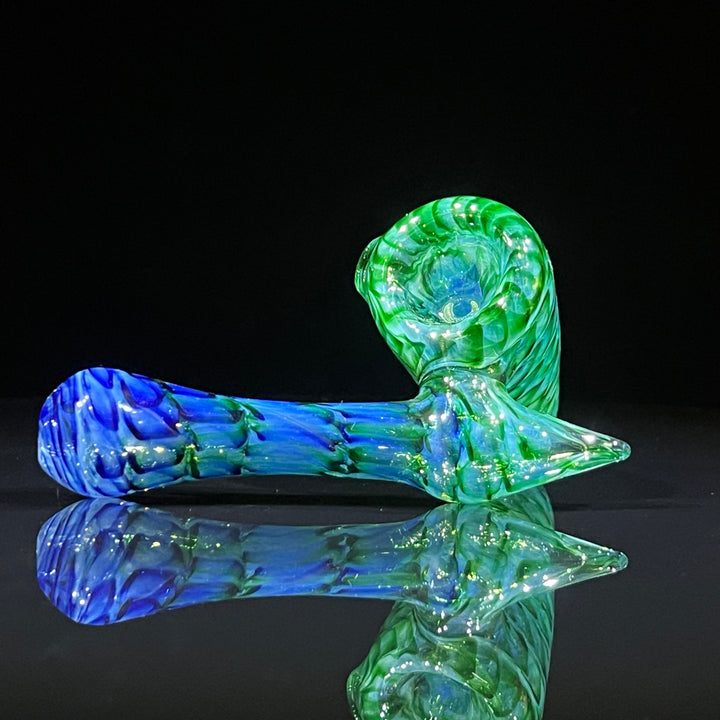 Experimental Green Sidecar Bubbler Glass Pipe Jedi Glassworks