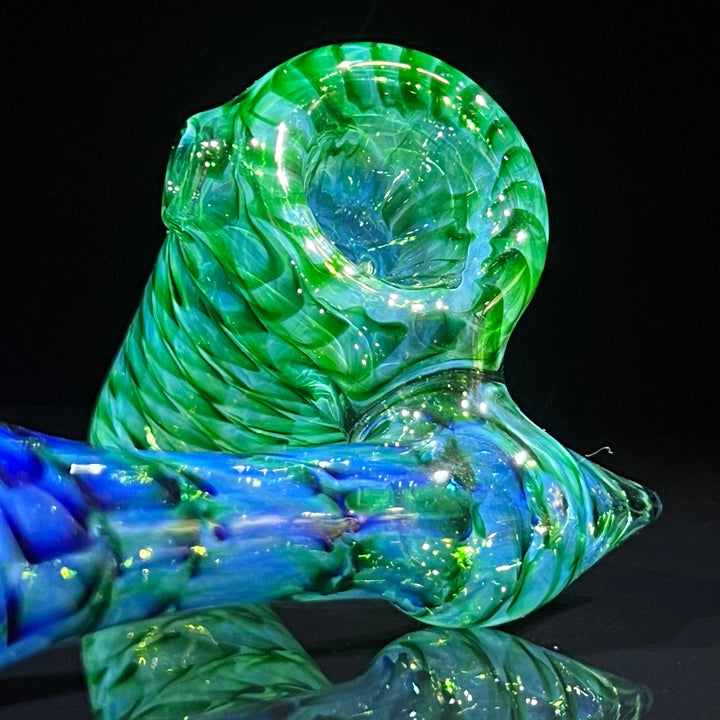 Experimental Green Sidecar Bubbler Glass Pipe Jedi Glassworks