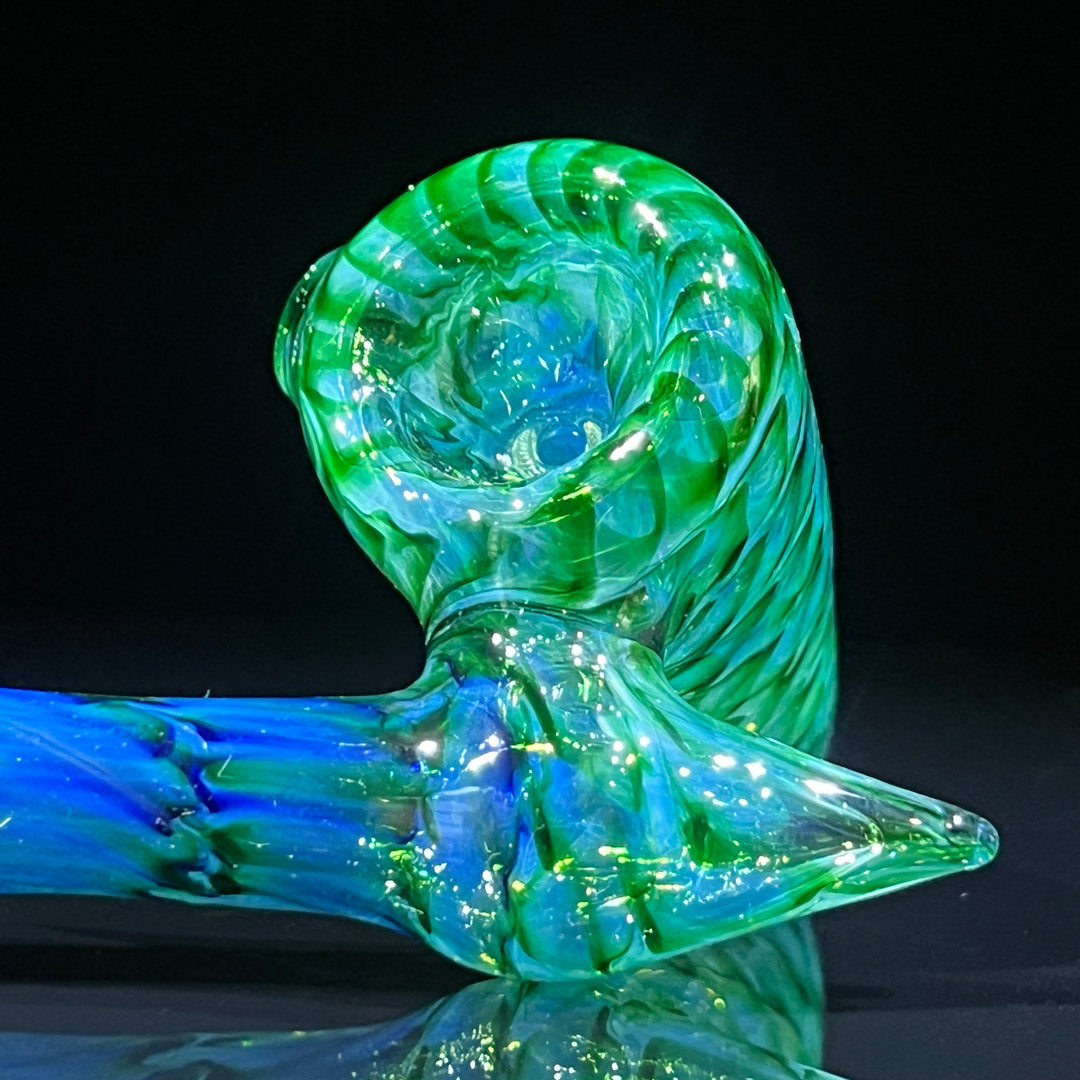 Experimental Green Sidecar Bubbler Glass Pipe Jedi Glassworks