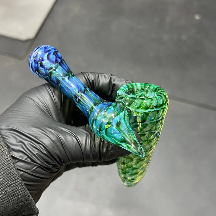 Experimental Green Sidecar Bubbler Glass Pipe Jedi Glassworks