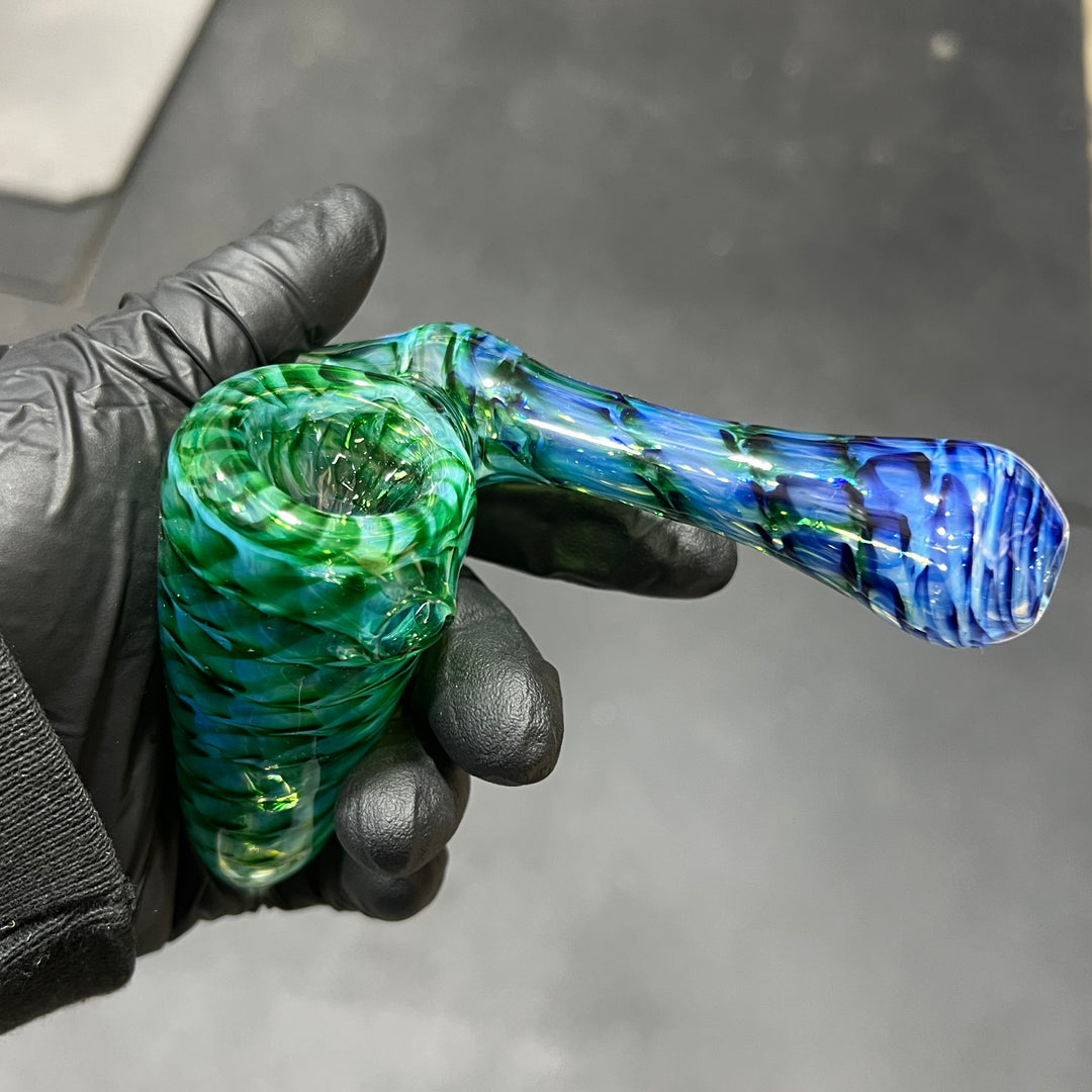 Experimental Green Sidecar Bubbler Glass Pipe Jedi Glassworks