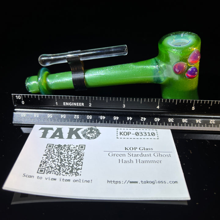 Green Stardust Ghost Hash Hammer Glass Pipe KOP Glass   