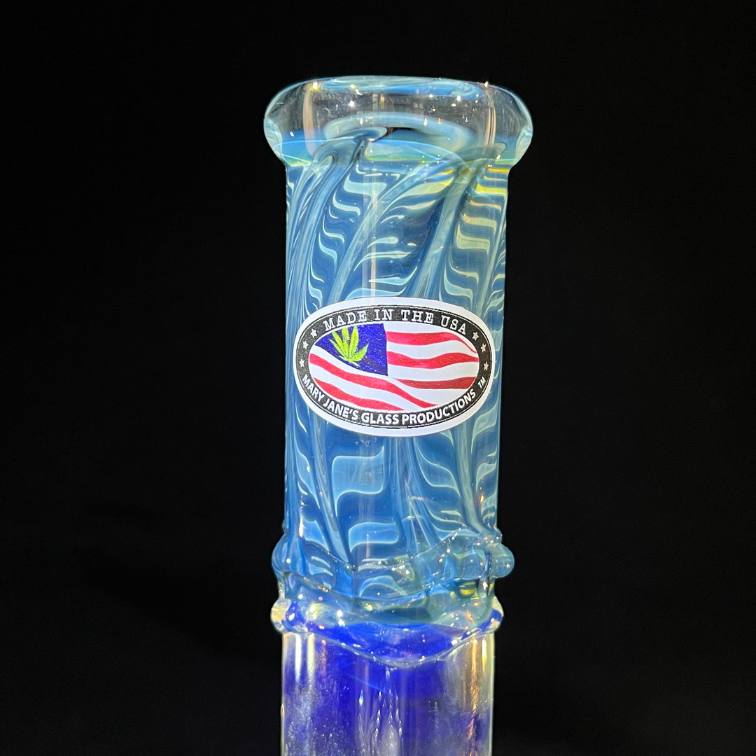 8" Fumed Ripple Beaker Bong Glass Pipe Mary Jane's Glass   