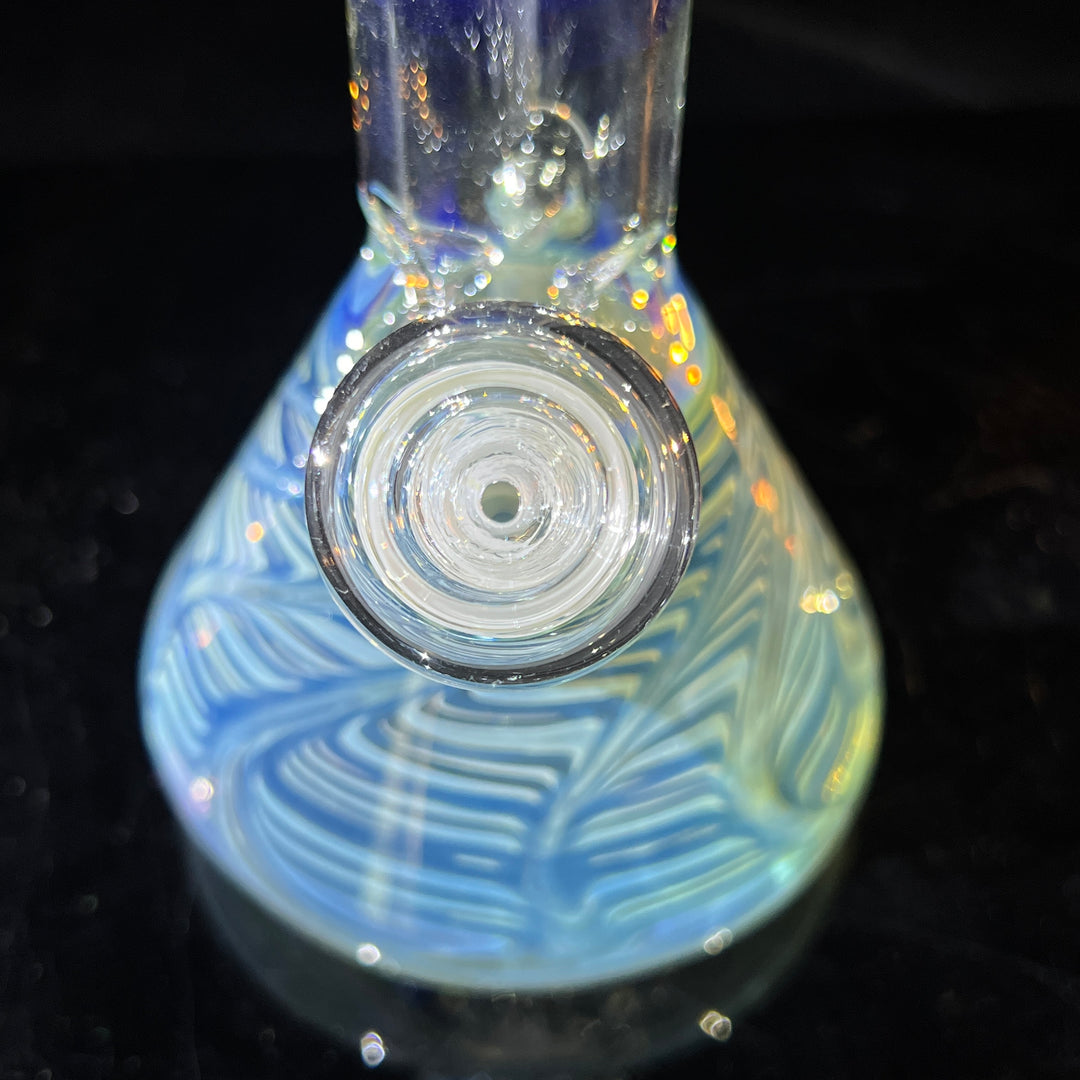 8" Fumed Ripple Beaker Bong Glass Pipe Mary Jane's Glass   