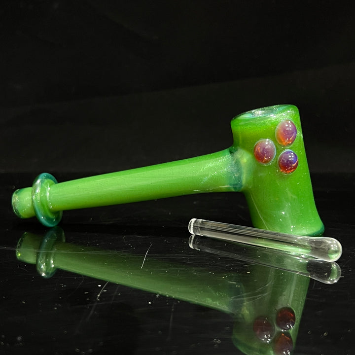 Green Stardust Ghost Hash Hammer Glass Pipe KOP Glass   