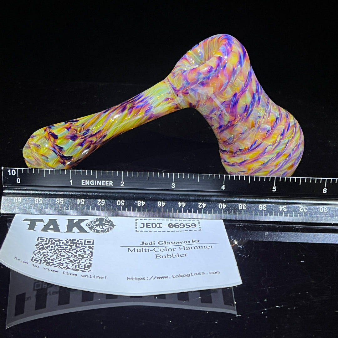 Multi-Color Hammer Bubbler Glass Pipe Jedi Glassworks   