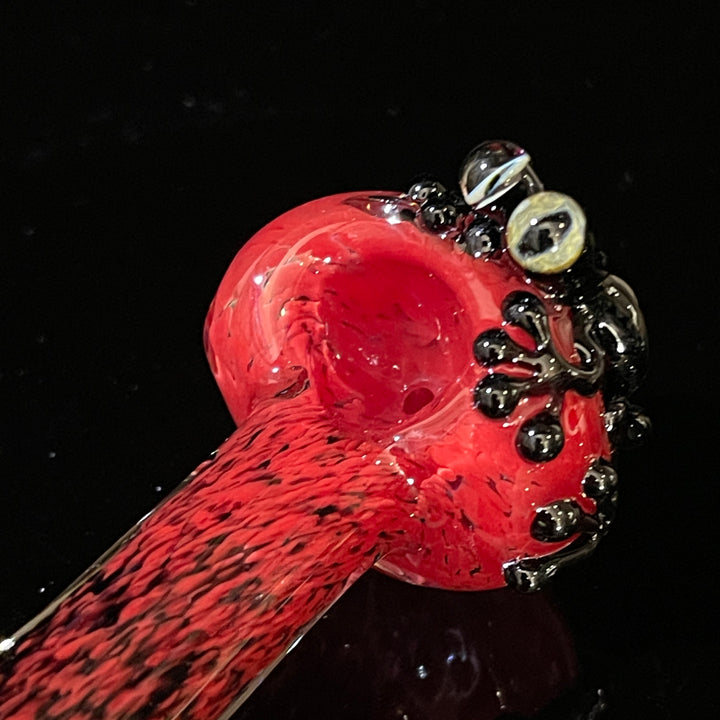 Red and Black Frog Spoon Glass Pipe Beezy Glass   