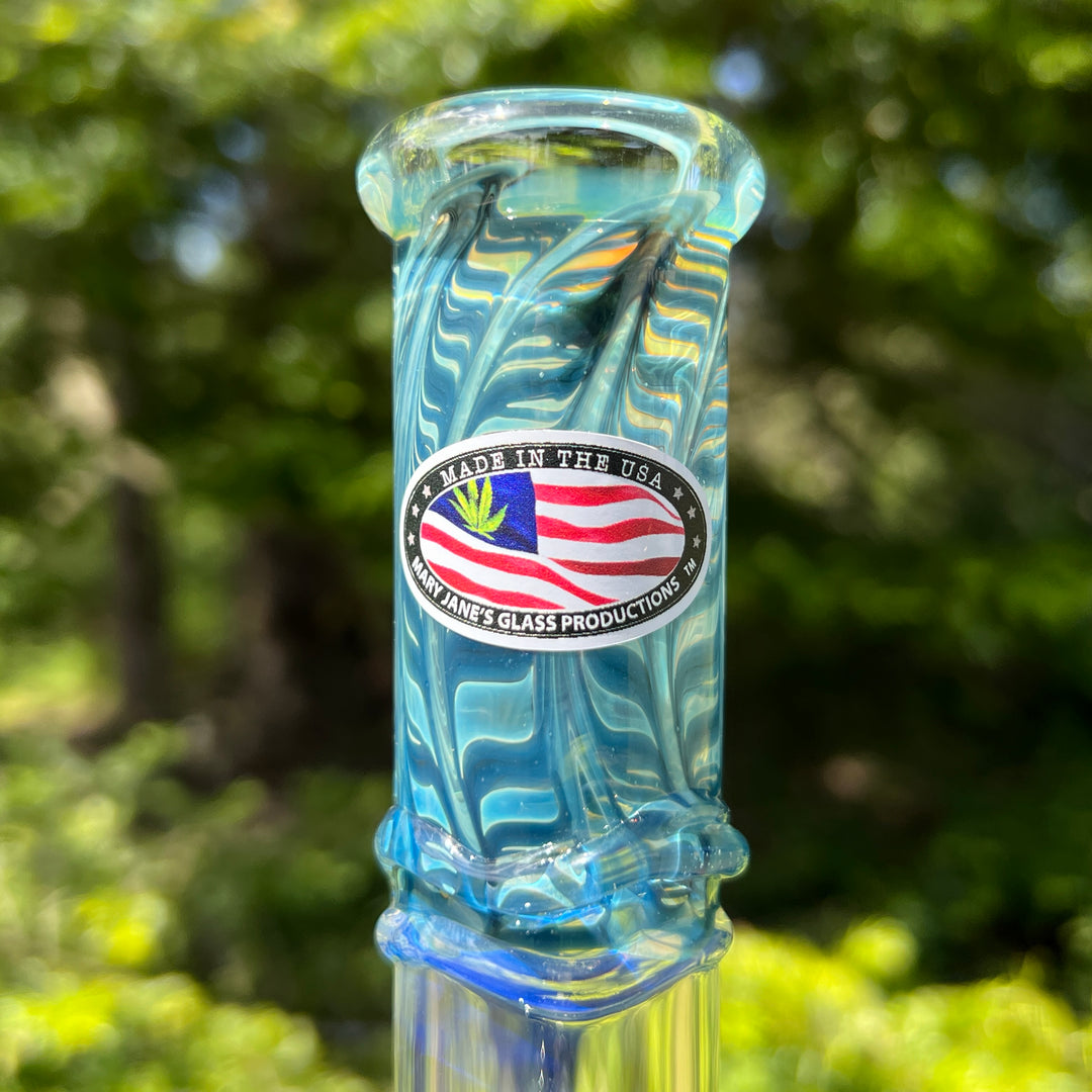 8" Fumed Ripple Beaker Bong Glass Pipe Mary Jane's Glass   