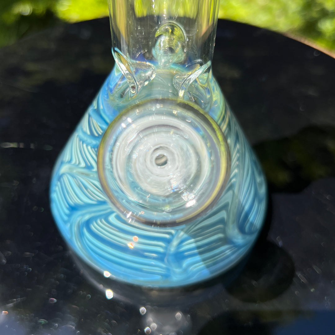 8" Fumed Ripple Beaker Bong Glass Pipe Mary Jane's Glass   