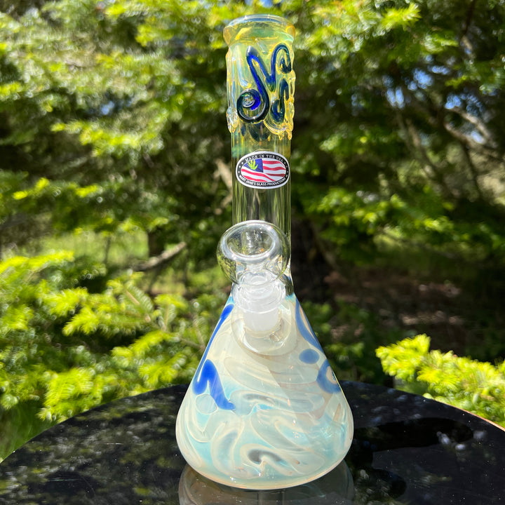 9.5" Fumed Twist Beaker Bong Glass Pipe Mary Jane's Glass   