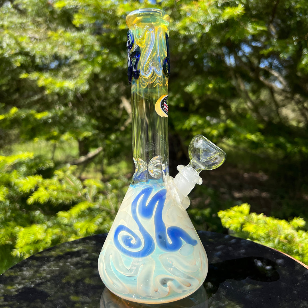 9.5" Fumed Twist Beaker Bong Glass Pipe Mary Jane's Glass   