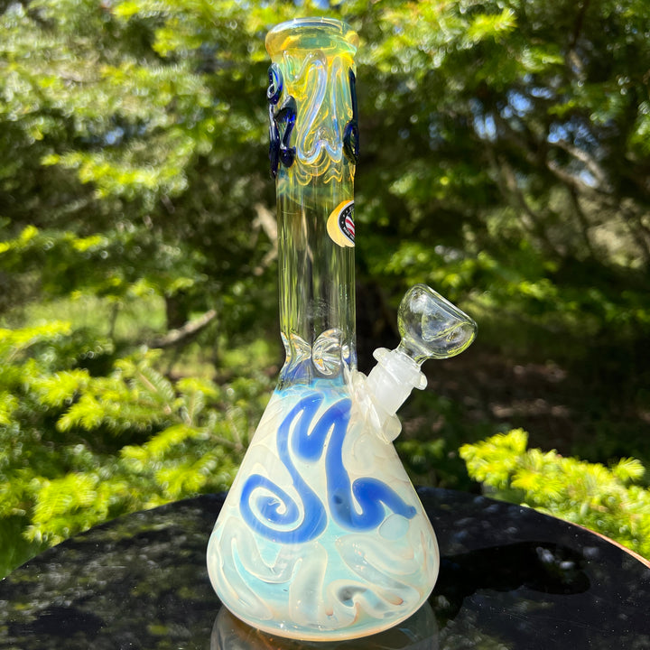 9.5" Fumed Twist Beaker Bong Glass Pipe Mary Jane's Glass   