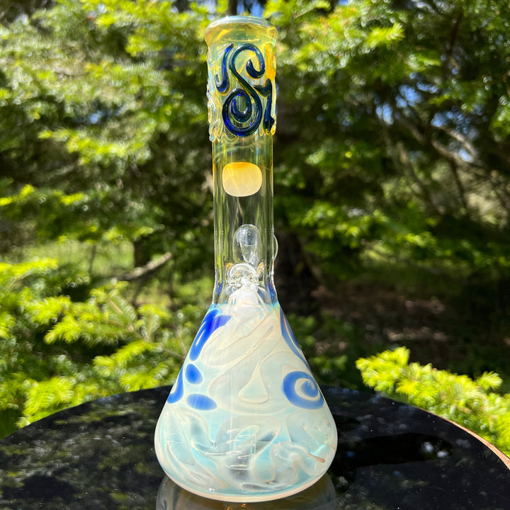 9.5" Fumed Twist Beaker Bong Glass Pipe Mary Jane's Glass   