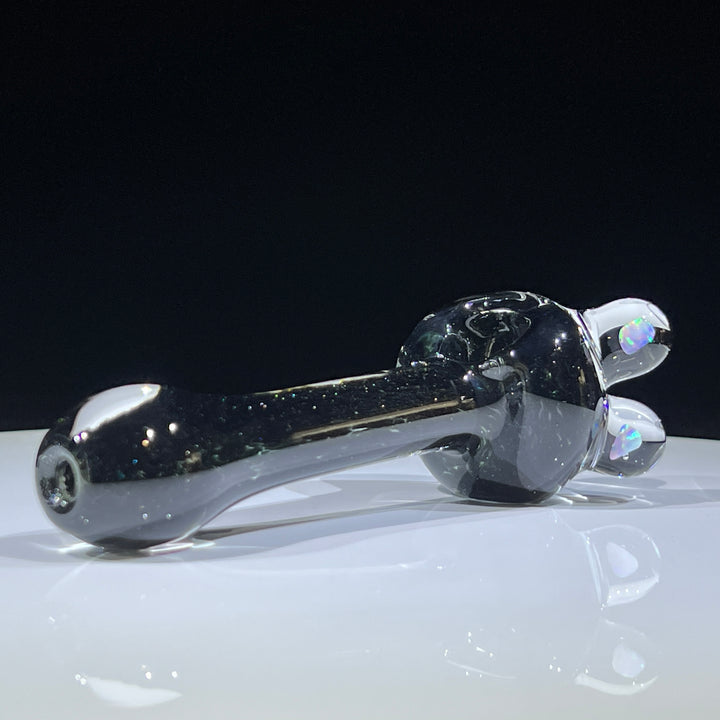 Black Triple Opal Pipe Glass Pipe Beezy Glass