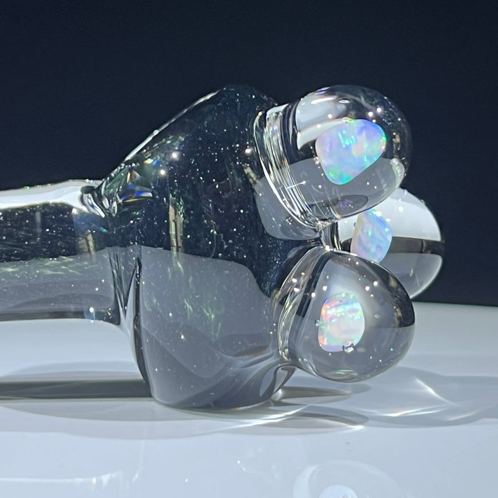 Black Triple Opal Pipe Glass Pipe Beezy Glass