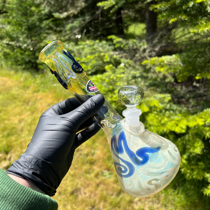 9.5" Fumed Twist Beaker Bong Glass Pipe Mary Jane's Glass   