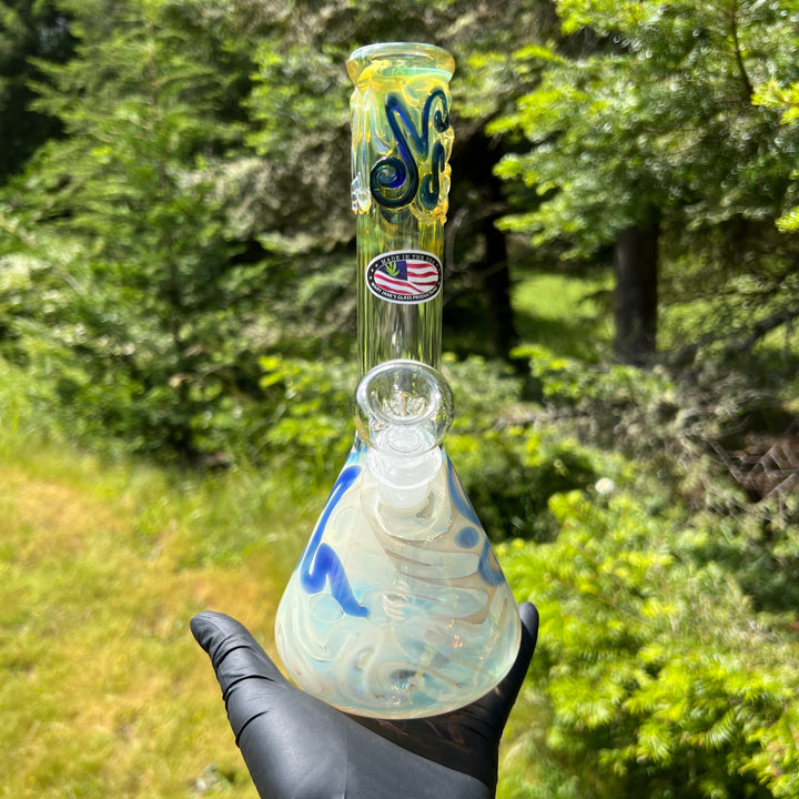 9.5" Fumed Twist Beaker Bong Glass Pipe Mary Jane's Glass   