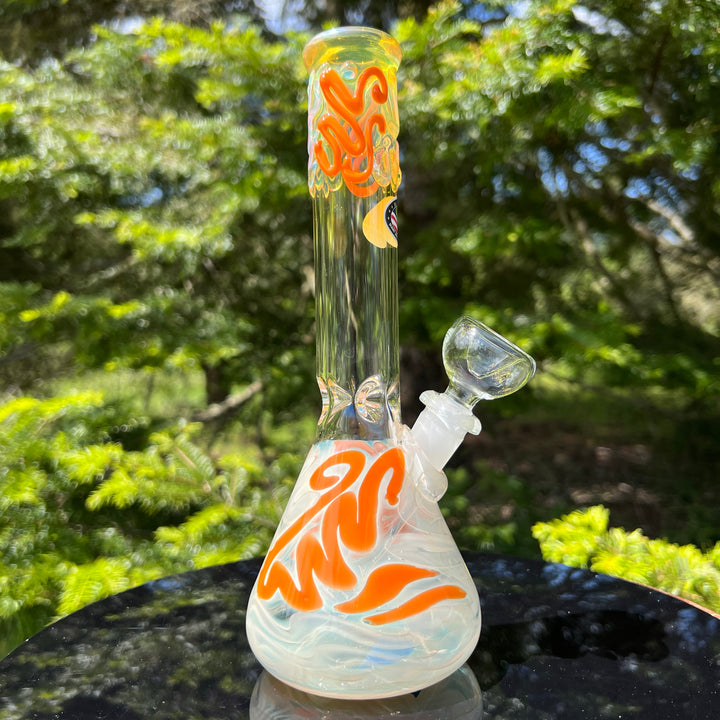 9.5" Fumed Twist Beaker Bong Glass Pipe Mary Jane's Glass   