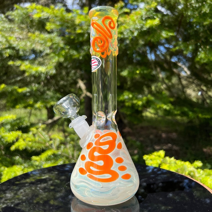 9.5" Fumed Twist Beaker Bong Glass Pipe Mary Jane's Glass   