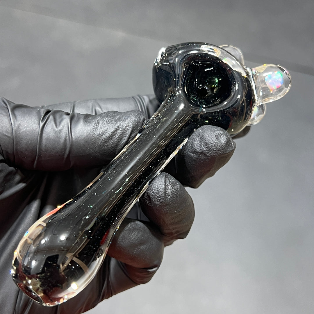 Black Triple Opal Pipe Glass Pipe Beezy Glass