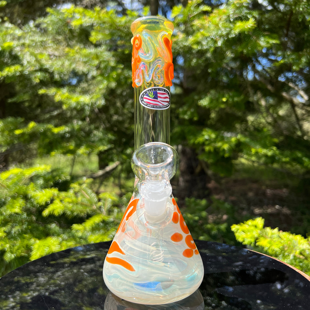 9.5" Fumed Twist Beaker Bong Glass Pipe Mary Jane's Glass   