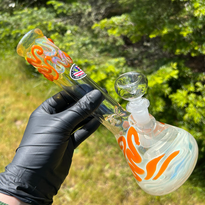 9.5" Fumed Twist Beaker Bong Glass Pipe Mary Jane's Glass   