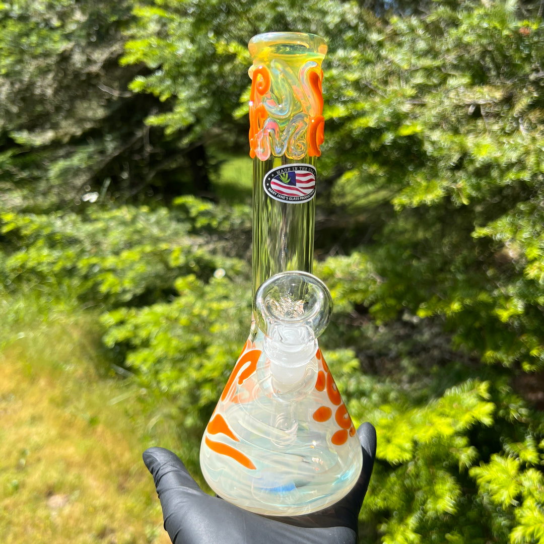 9.5" Fumed Twist Beaker Bong Glass Pipe Mary Jane's Glass   