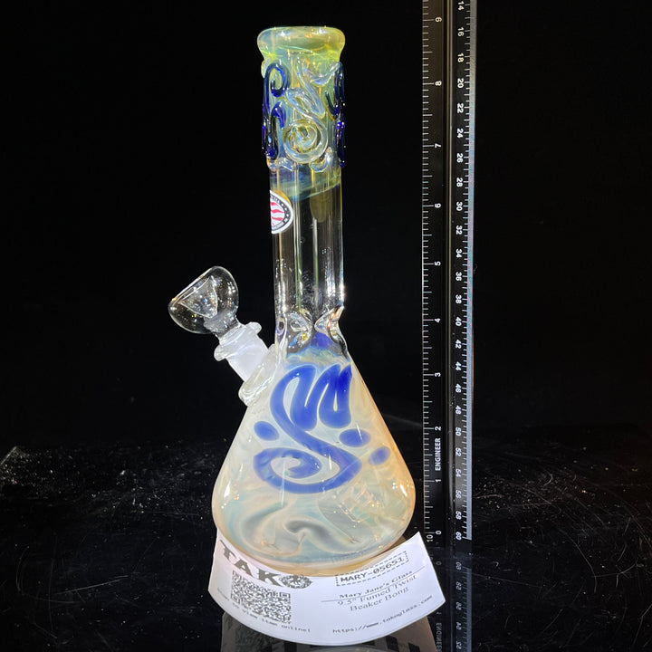 9.5" Fumed Twist Beaker Bong Glass Pipe Mary Jane's Glass   