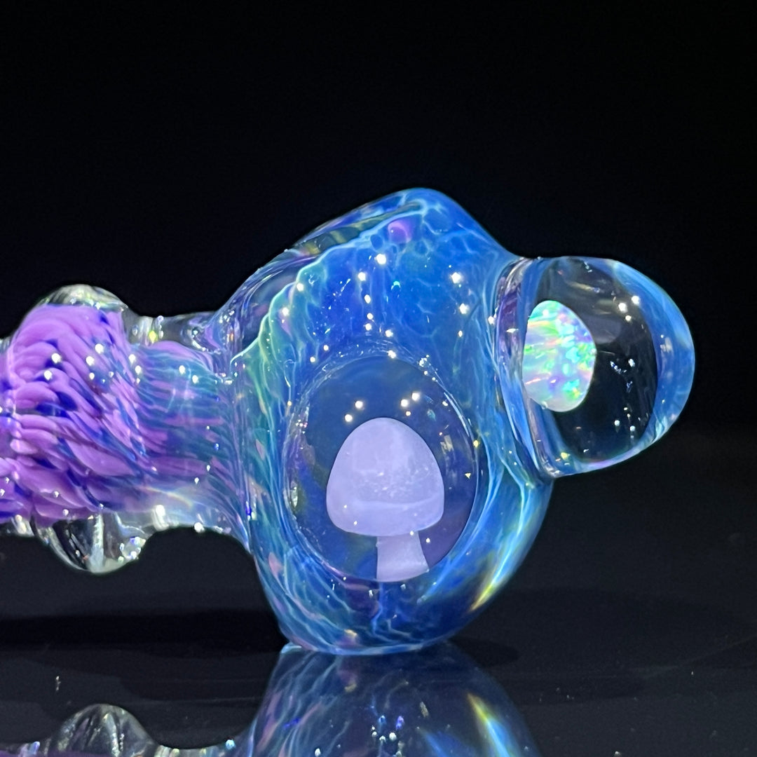 Grape Mushroom Pipe with Opal Glass Pipe Beezy Glass