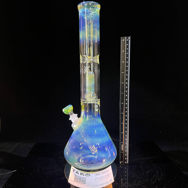 16" Fumed Double Perc Beaker Bong Glass Pipe Mary Jane's Glass   