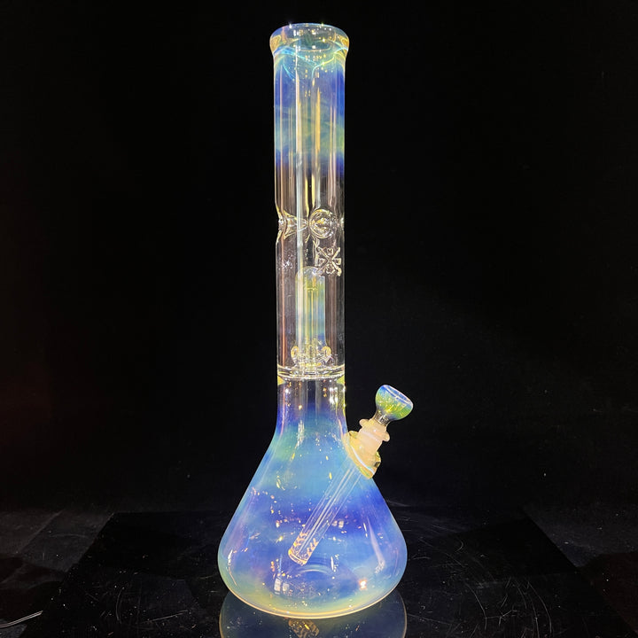 16" Fumed Double Perc Beaker Bong Glass Pipe Mary Jane's Glass   