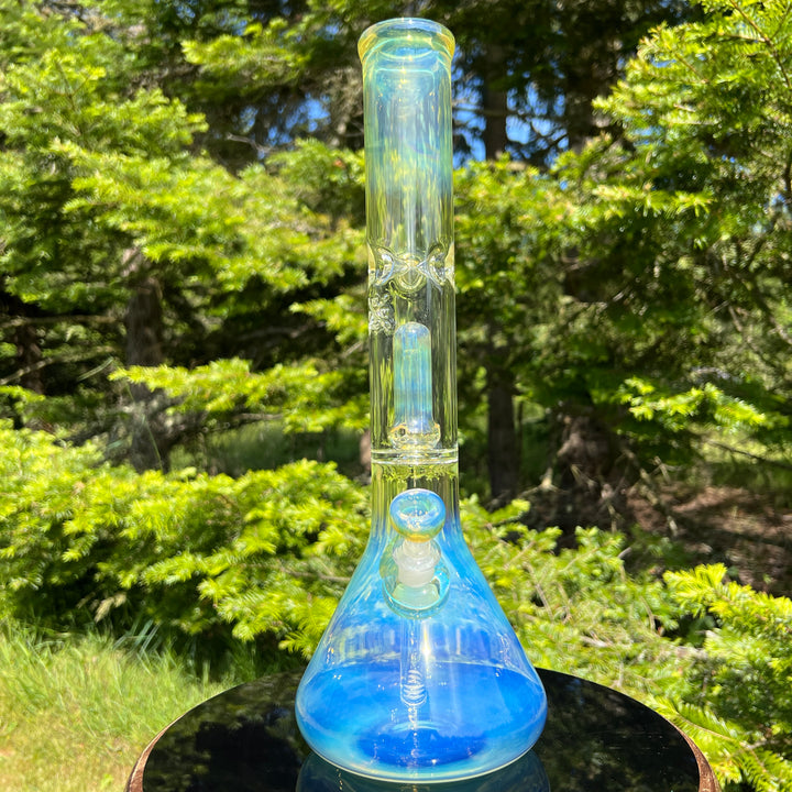 16" Fumed Double Perc Beaker Bong Glass Pipe Mary Jane's Glass   