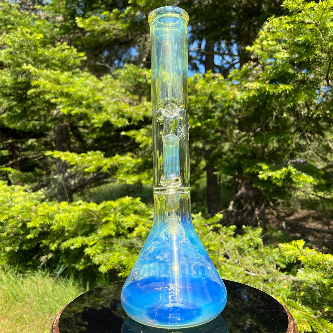 16" Fumed Double Perc Beaker Bong Glass Pipe Mary Jane's Glass   