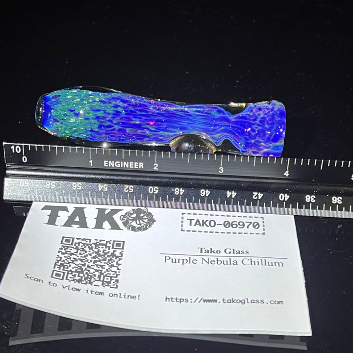 Purple Nebula Chillum Glass Pipe Tako Glass   