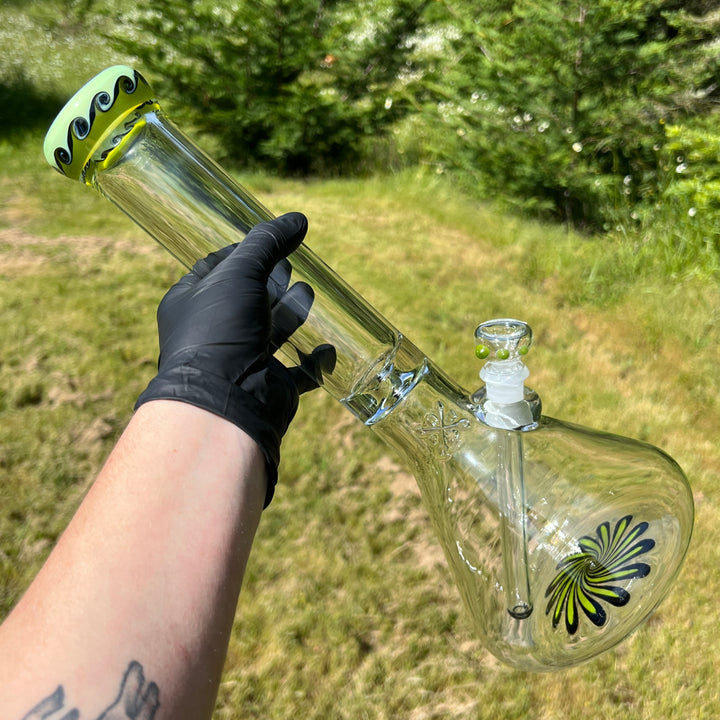 15" Swirl Beaker Bong Glass Pipe Mary Jane's Glass   