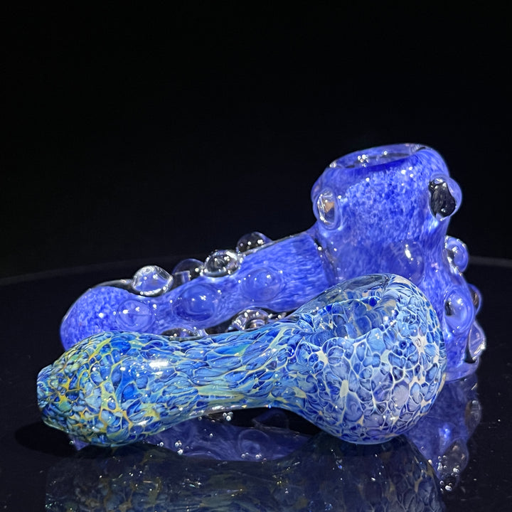 Blue Peanut Pipes + Sky Blue Marble Hammer Combo Glass Pipe TG   