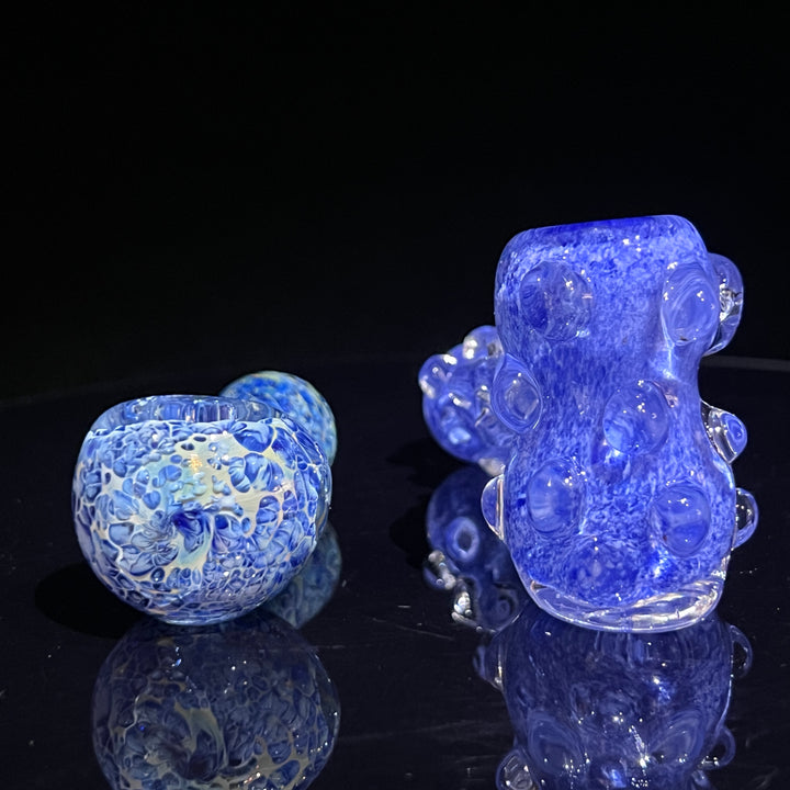 Blue Peanut Pipes + Sky Blue Marble Hammer Combo Glass Pipe TG   