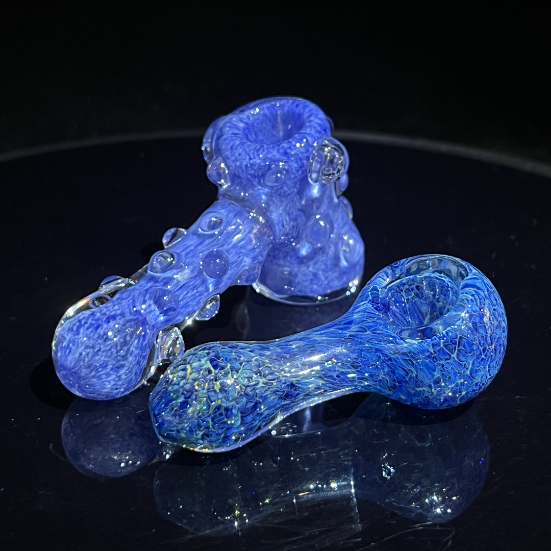 Blue Peanut Pipes + Sky Blue Marble Hammer Combo Glass Pipe TG   