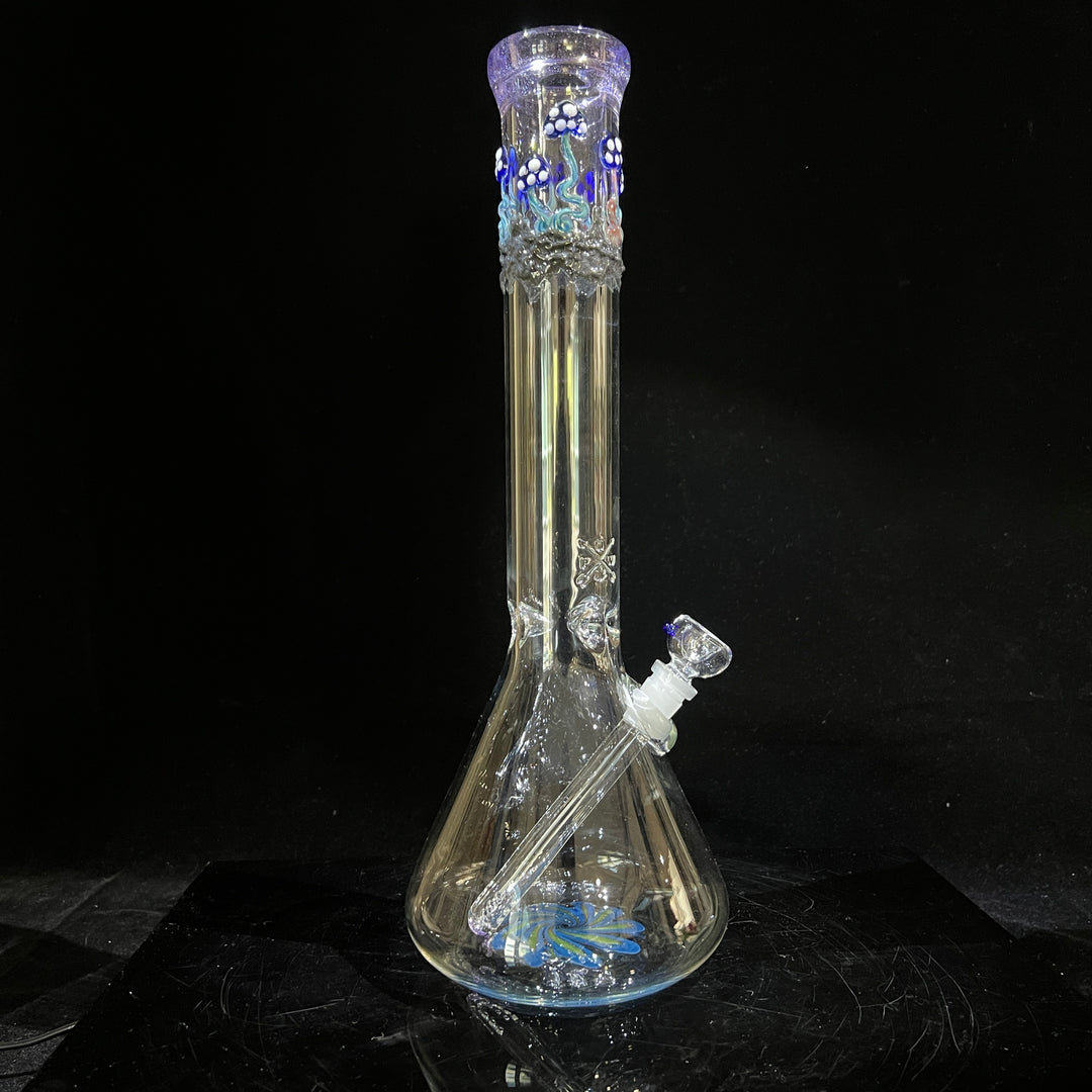 15" Mushroom Swirl Beaker Bong Glass Pipe Mary Jane's Glass   