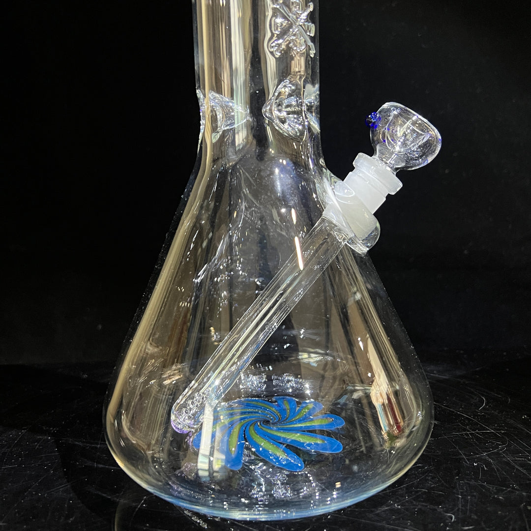 15" Mushroom Swirl Beaker Bong Glass Pipe Mary Jane's Glass   