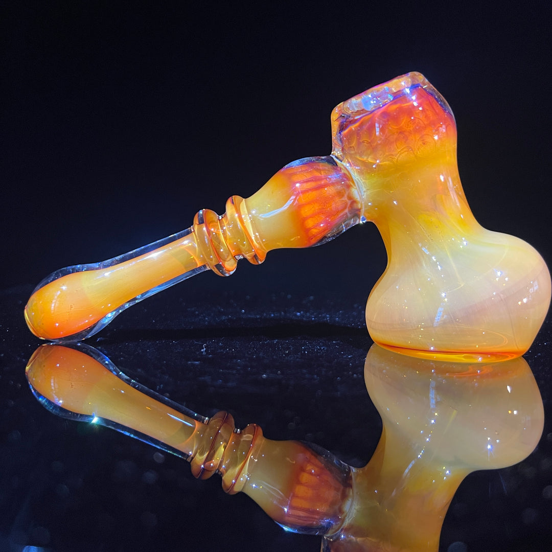 Honey Honeycomb Bubbler Glass Pipe TG   